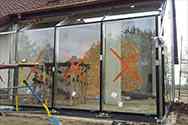 Parois extérieurs de cadre en inox vitrées avec verre de sécurité feuilleté